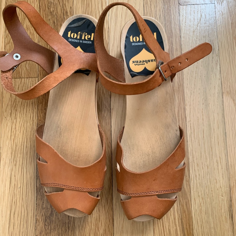 Swedish Hasbeens Toffel Leather Sandal/Clog